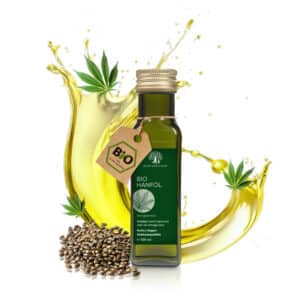 Bio Premium Hanfsamenöl in einer Aura vom Land 100 ml Flasche