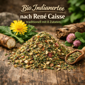 Bio Indianertee nach Renè Caisse mit Kräuterbild