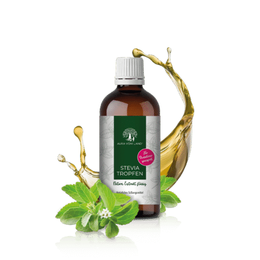 Stevia Fluid – 100 % natürliches, veganes und zuckerfreies Süßungsmittel in flüssiger Form, ideal für Kochen, Backen, Getränke und Desserts.