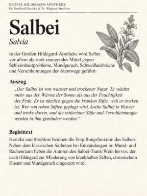 Salbei - Große Hildegard-Apotheke – Dr. Gottfried Hertzka & Dr. Wighard Strehlow