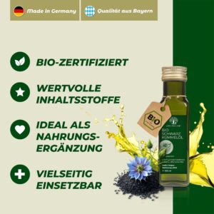 Bio Premium Schwarzkümmelöl "Natürlich, Vielseitig, Ideal für Ernährung & Pflege" – Bild 2