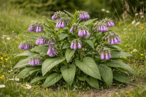 Beinwell Pflanze blühend in freier Natur