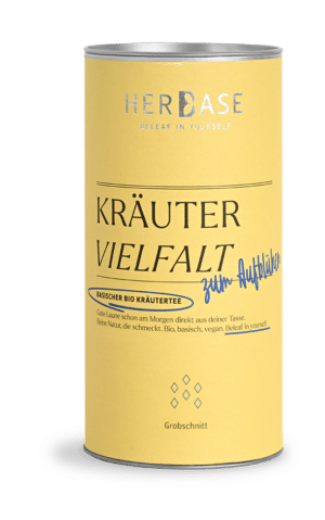 HERBASE Loslassen Bio Basen Kräutertee 100 g Dose mit 27 Bio Kräutern, Melisse, Lavendel, Kamille und Passionsblume