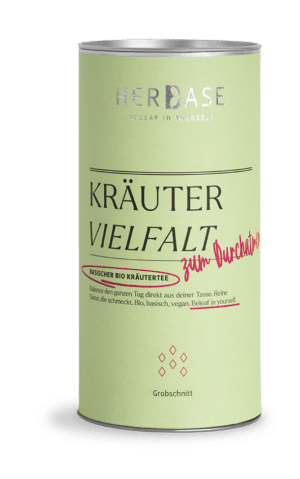 HERBASE Durchatmen Bio Basen Kräutertee 100 g mit 40 Bio-Zutaten, Kräutern, Blüten, Früchten und Gewürzen